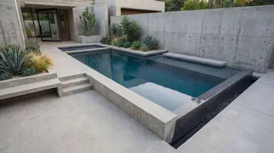 AFTER - Custom pool with spillover spa, Bel Air
