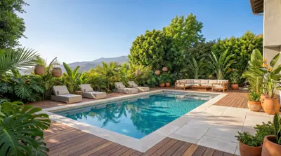 AFTER - Modern rectangle pool, Pacific Palisades